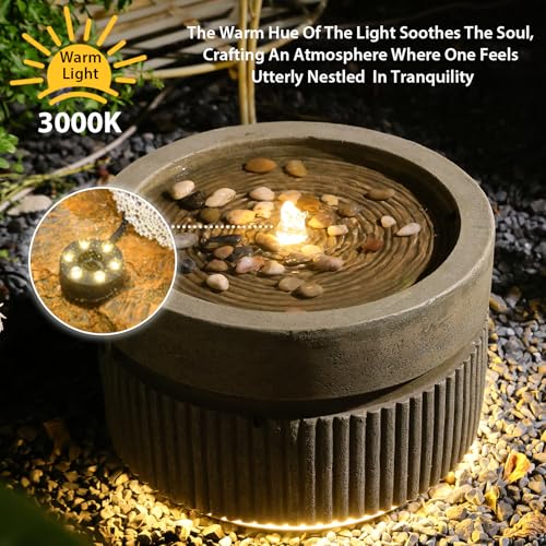 Small Modern Outdoor Water Fountain with Quiet Pump (6.1-Brown / 6.1-brown)