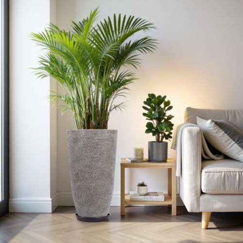 9 Gallon Tall Large planters for Outdoor (Colored Limestone / 21IN)