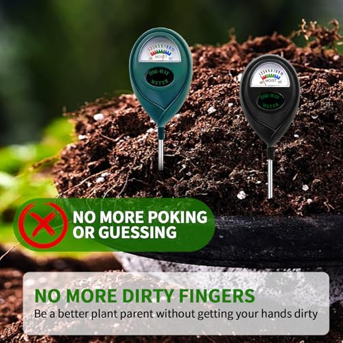 2 Pack Soil Moisture Meter for Plants (GREEN+BLACK)