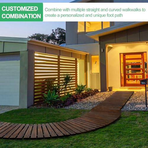 24' Wooden Garden Pathway (24ft (L) x 17in (W) / Brown-straight)