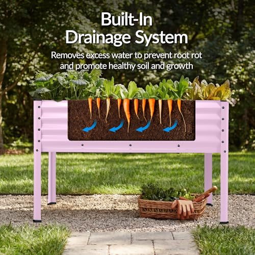 48x24x30in Galvanized Raised Garden Bed (48x24x30in / Pink)