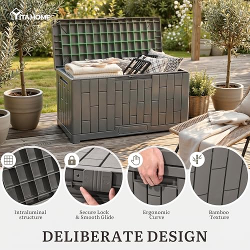 60 Gallon Outdoor Storage Box (Light Brown / 60 Gallon)