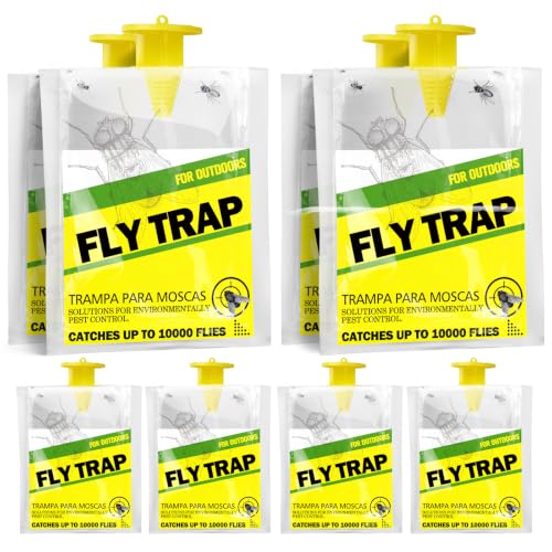 8 Pack Outdoor Hanging Fly Traps (Fly Traps Bag)