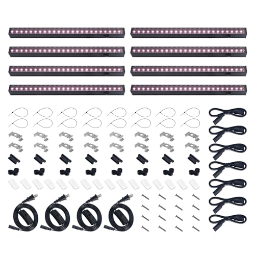 T5 Grow Lights for Greenhouses (Pinkish White / 1FT-Black Cover)