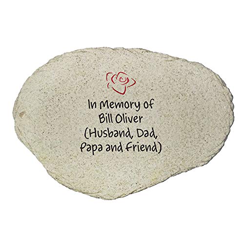 Any Message Memorial Rose Personalized Garden Stone (Rose / Large)