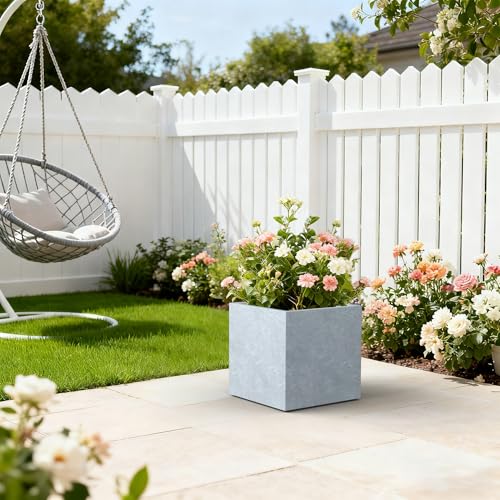 12" Square Concrete Planter (Slate Gray / 12")