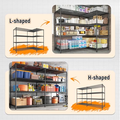 Storage Shelves (Black-81.5Wx23.62Dx70.86H)