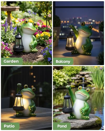 Solar Frog Garden Statue Light (Frog)