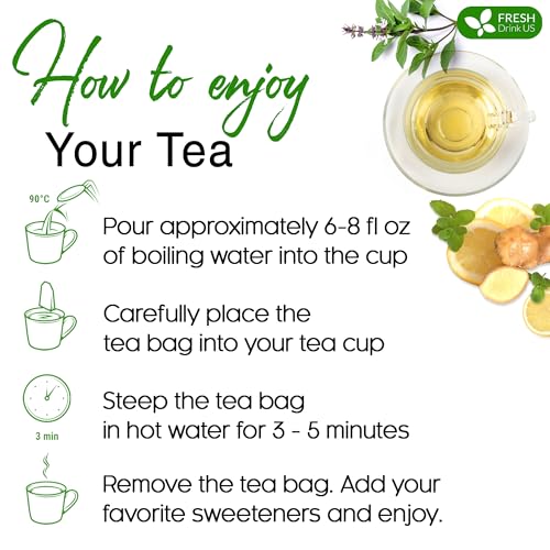 Premium Tulsi Peppermint Herbal Tea (55 Tea Bags)