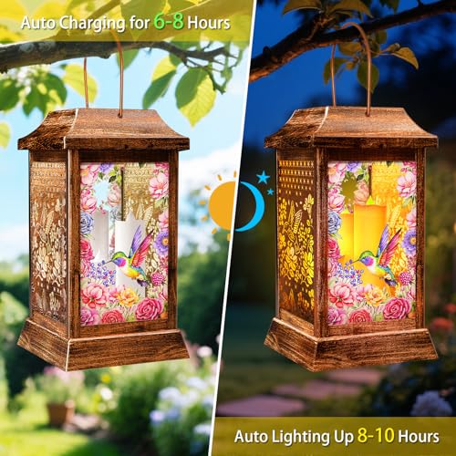 2 Pack Hummingbird Solar Lanterns Outdoor Waterproof (Hummingbird / 11.6*8.2inch)