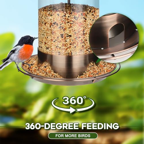 Metal Bird Feeders for Outdoors Hanging (Copper)