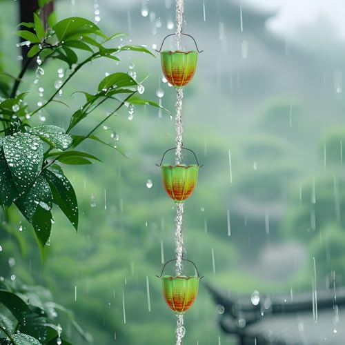 Rain Chains for Outside (Green Lily)