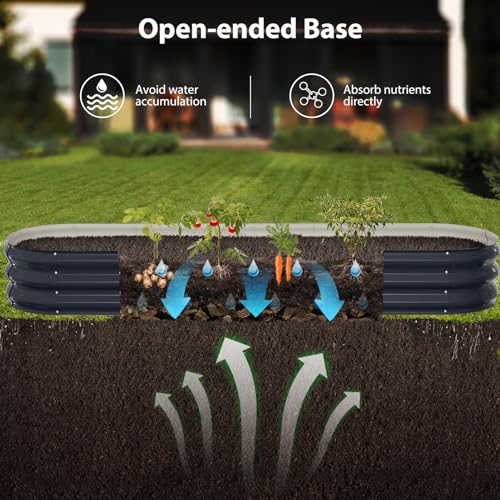 Raised Garden Bed Kit (Navy Blue / 8×2×1 ft)