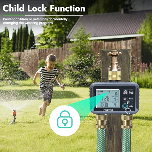 Water Timer with Brass Inlet (Black / 2 Outlets)