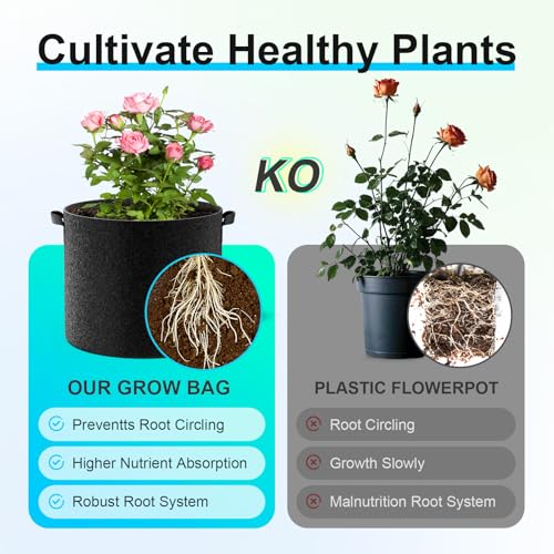 10 Pack Fabric Grow Bags 30 Gallon (10 Count)
