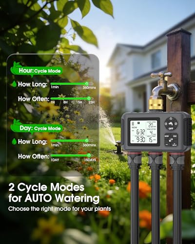 Water Timer with Brass Inlet (Black / 3 Outlets)