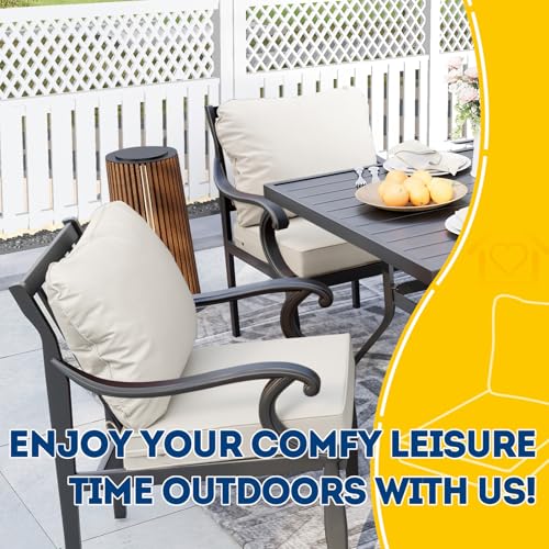 Outdoor Chair Cushions (Linen White / 21"x19"x3" / 21"x19")