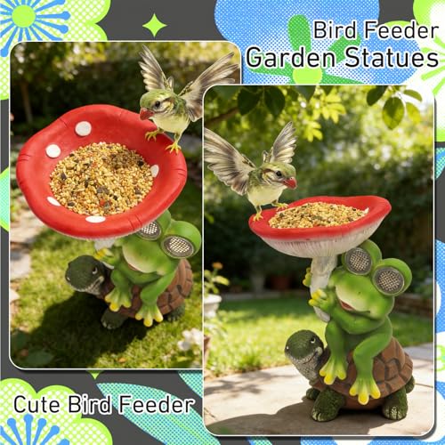Frog Turtle Solar Garden Statue Light Outdoor Figurine for Yard Decor (Green Frog)