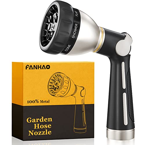 Metal Thumb Control Garden Hose Nozzle Heavy Duty (Black)