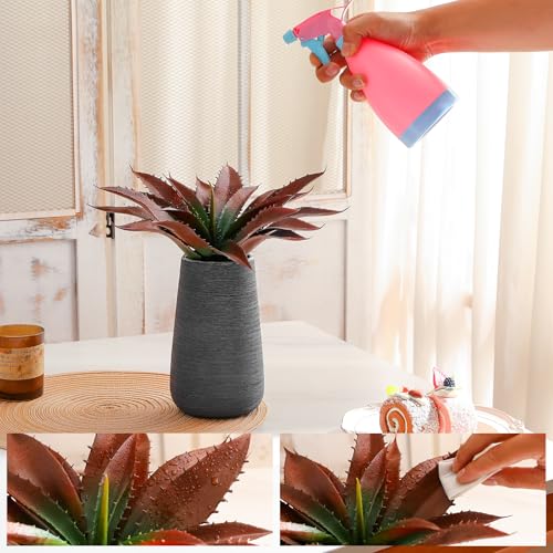 Large Artificial Succulents Aloe Plants Real Touch Fake Flowers Unpotted for Home Wedding Festival Arrangement (Red-4pcs)