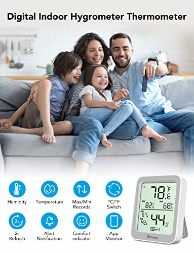 Indoor Hygrometer Thermometer 3Pack H5075 with Bluetooth App Control (3 Count)