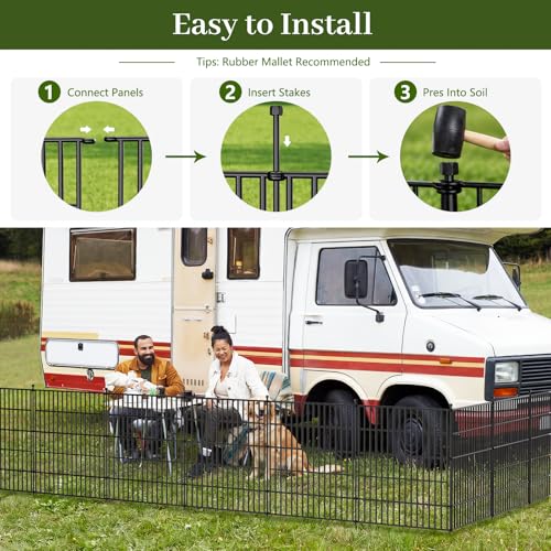 No Dig Garden Fence Outdoor for Yard (78.58 Sq Ft)