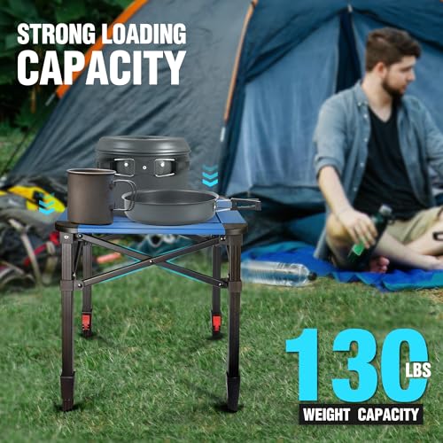 Folding Camping Square Table (Blue / Small)