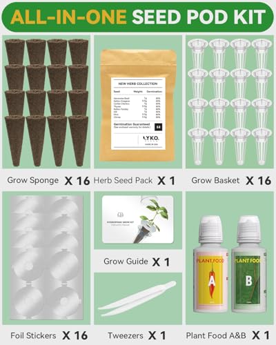 Herb Seed Pod Kit Compatible with AeroGarden Hydroponics Growing System (16-pods / Herb)