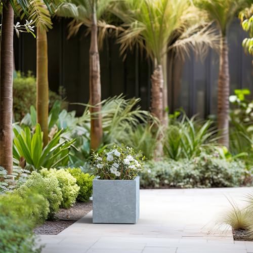 12" Square Concrete Planter (Slate Gray / 12")