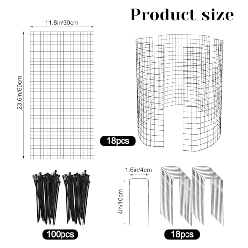 18 Pcs 24'' x 12'' Large Wire Plant Protector from Animals (18 Count)