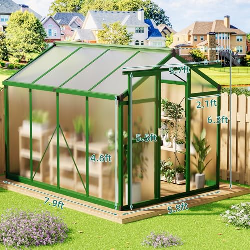 6x8 FT Greenhouse (Green / 6x8 FT)
