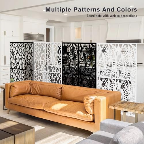 72" Metal Privacy Screen Bird Pattern
