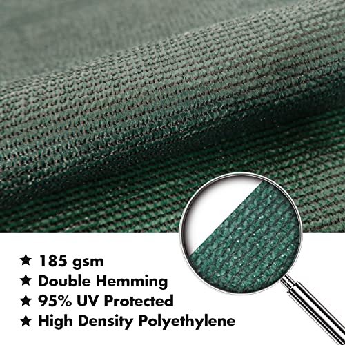 10'X24' Sun Shade Sail Dark Green Curved Rectangle Customizable