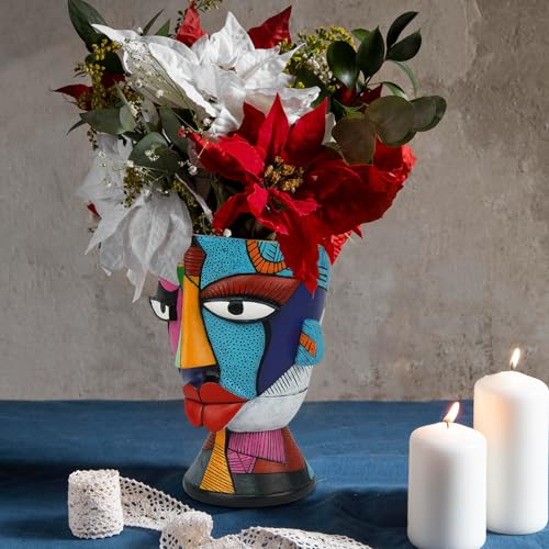 Face Planters for Indoor Plants Unique Abstract Face Planter Pots (Rainbow1)
