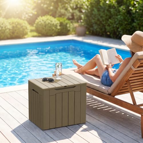 33 Gallon Outdoor PP Storage Container (Light Coffee / 33 Gallon)