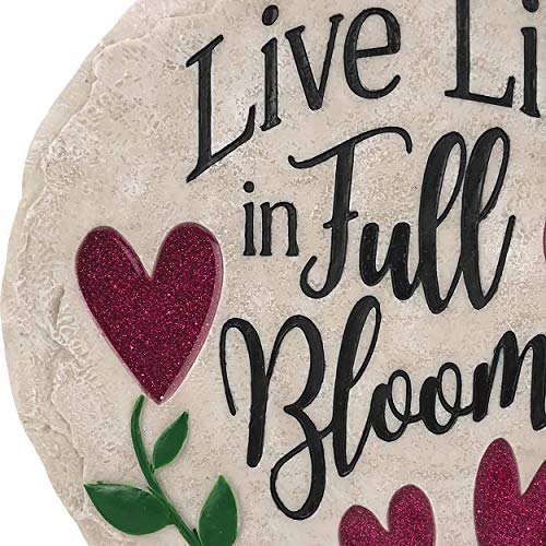 Garden Décor Life in Full Bloom Stepping Stone (Live Life)