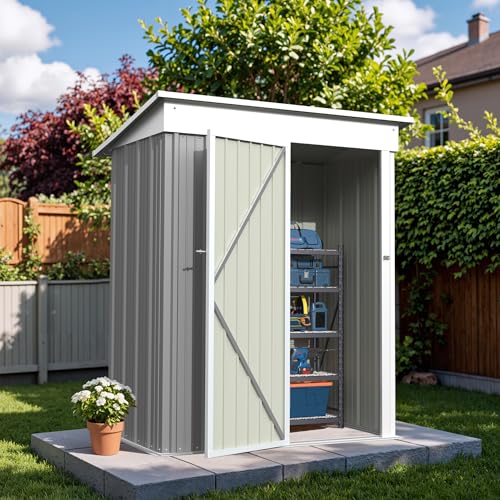 Outdoor Storage Shed 5 x 3 ft. Utility Tool Shed (5x3 / Gray)