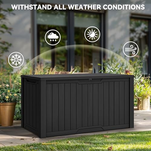 240 Gallon Extra Large Outdoor Storage Deck Box (Deck Box / 240 Gallon / Black)