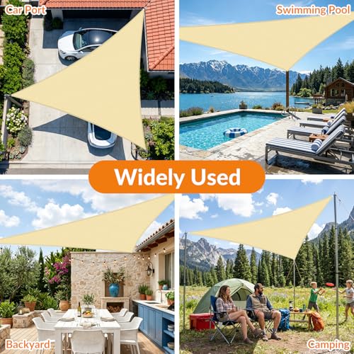 24'X27' Sun Shade Sail Beige Curved Square Customizable (Beige / 24'X27' custom)