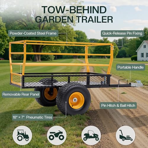 1800 LBS Tow Behind Dump Cart