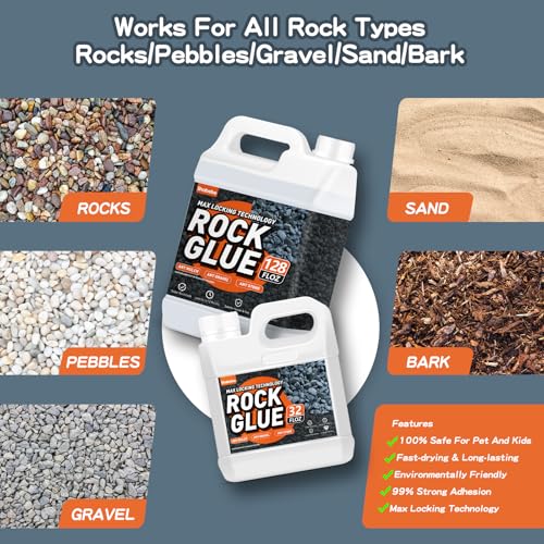 Rock Glue 32OZ 99% Stronger Bond Gravel Binder for Pea Gravel (32OZ)