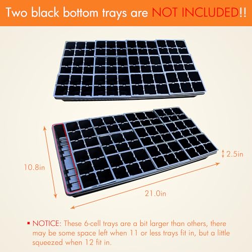 120 Pack 6 Cell Seed Starter Trays with Drainage Holes Black (120 Pcs / Black)