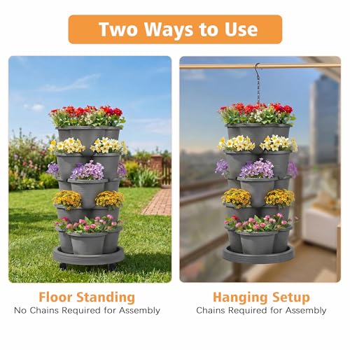 5 Tier Vertical Garden Planter (Dark Gray / 5 Tier)