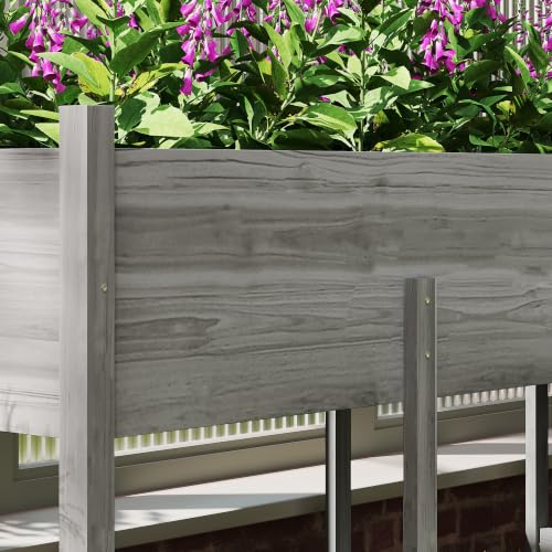 Wooden Raised Garden Bed with Legs (Gray / 88.5 X 21.75 X 31.5 in)