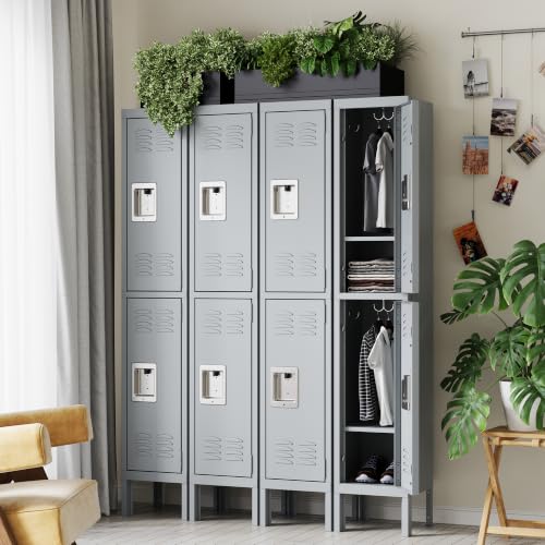 Metal Lockers for Employees (2 Door-Small / Grey)