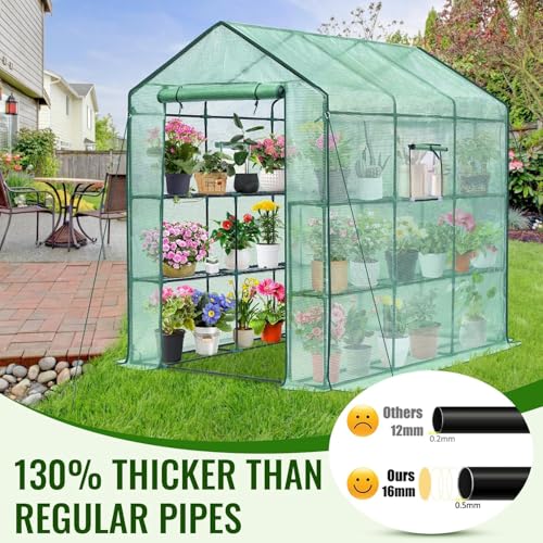 Greenhouse 57 x 85 x 76'' Portable Green House for Outdoor Indoor (Large Green)