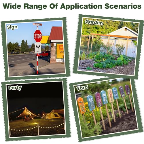 48 Pieces Wooden Garden Stakes 36 Inch Grade and Survey Stakes Wooden Garden and Sign Posts for Plant Support Silt Fence Yard Farm Survey Boundaries Baselines (Smooth Stakes / 36 inch)