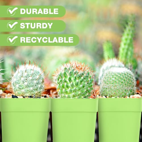 100 Pcs 4 Inch Small Plants Pot Bulk Flower Pots (Green)