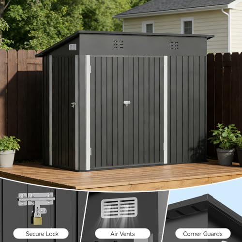 Shed Outdoor Storage Shed Metal (Gray / 7'*3')