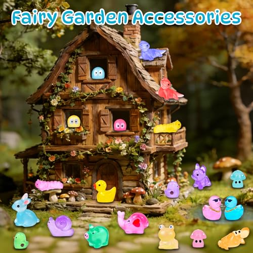 120 Pcs Luminous Mini Resin Animals Tiny Little Figures Glow in the Dark